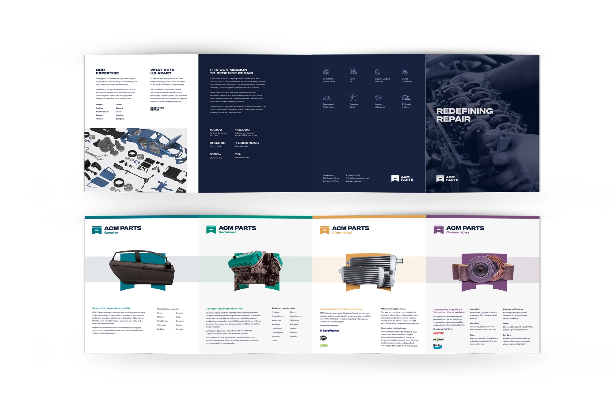 ACM Parts brochure design by Kaliber Studio
