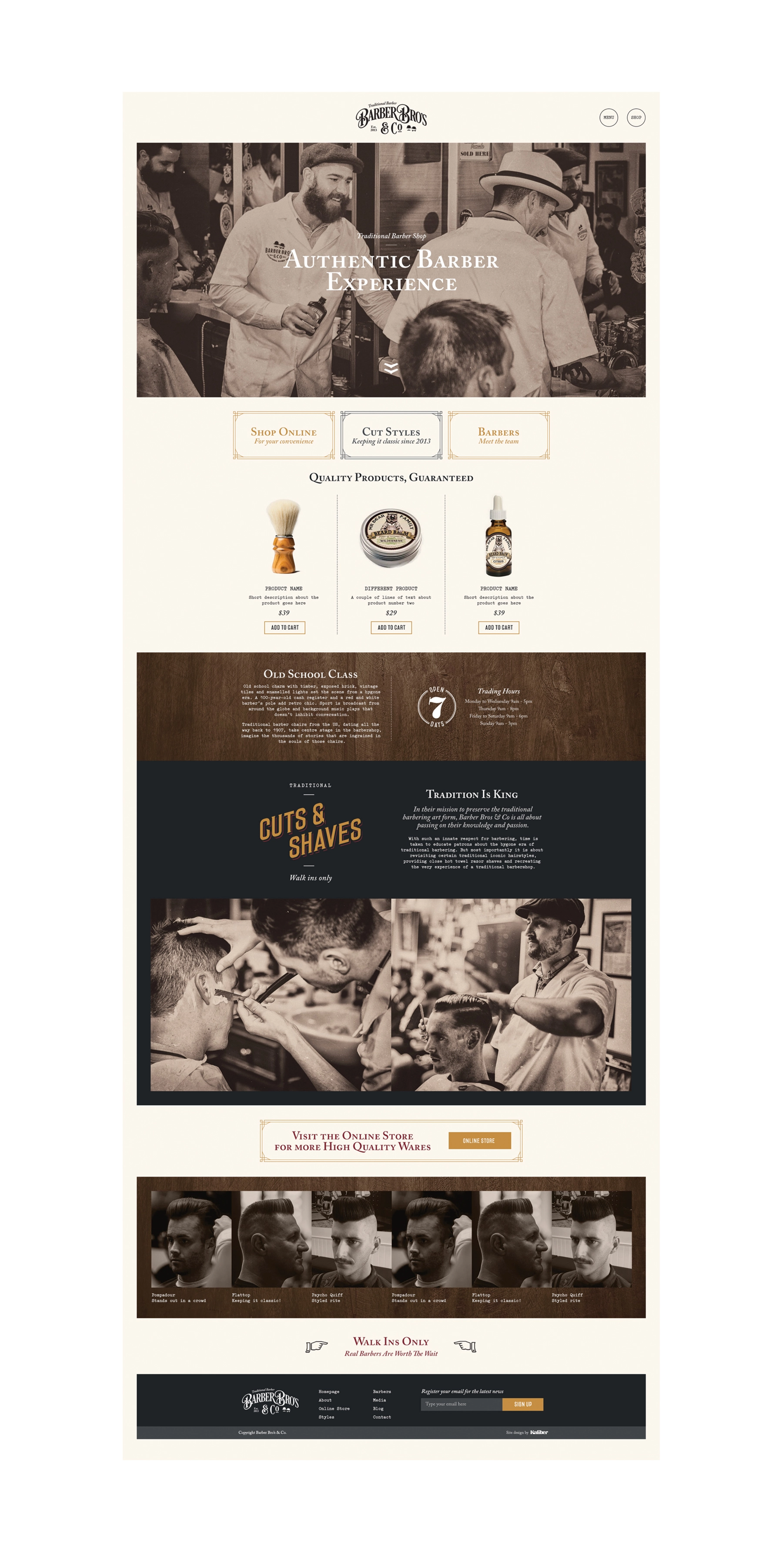 Barber Bros & Co e commerce website design by Kaliber Studio