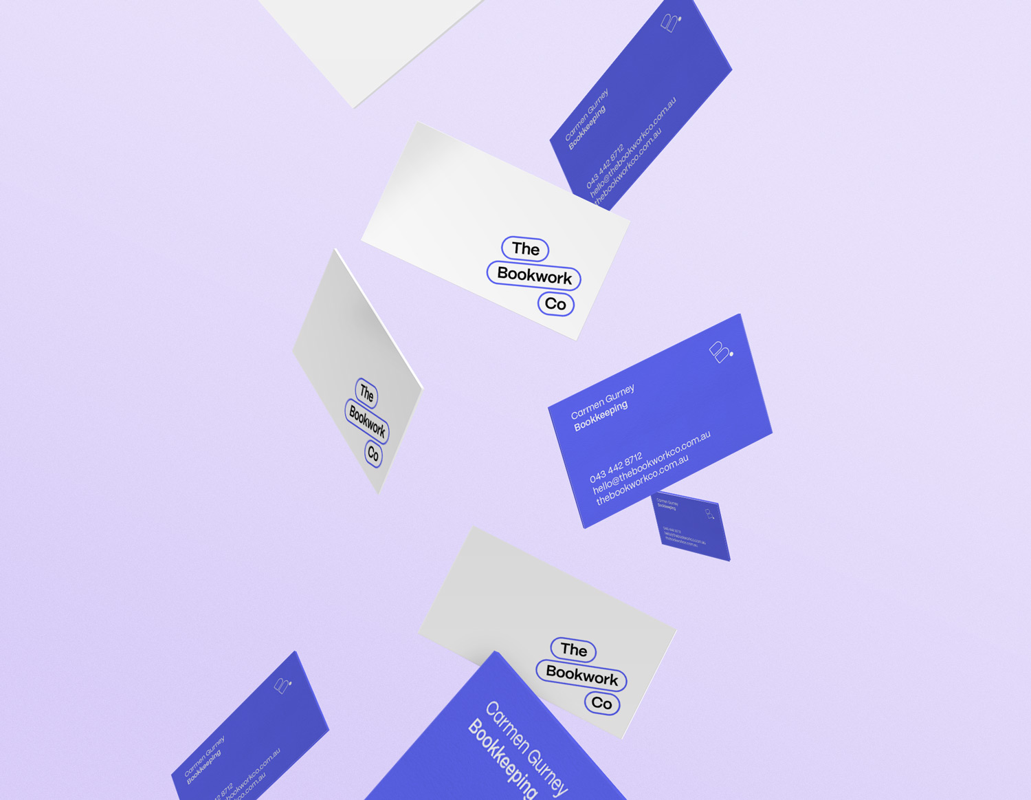 The Bookwork Co business card design by Kaliber Studio