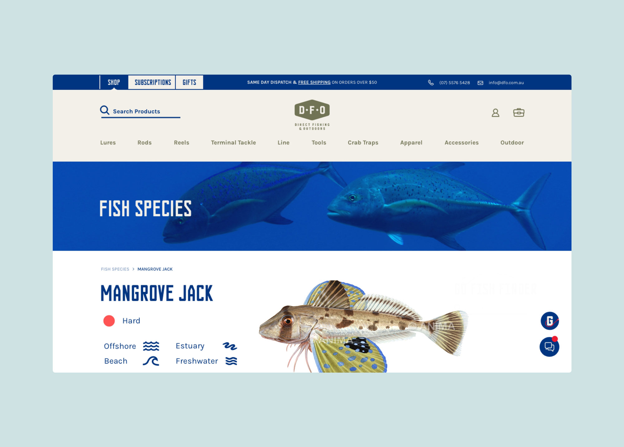 DFO responsive e commerce website design by Kaliber Studio