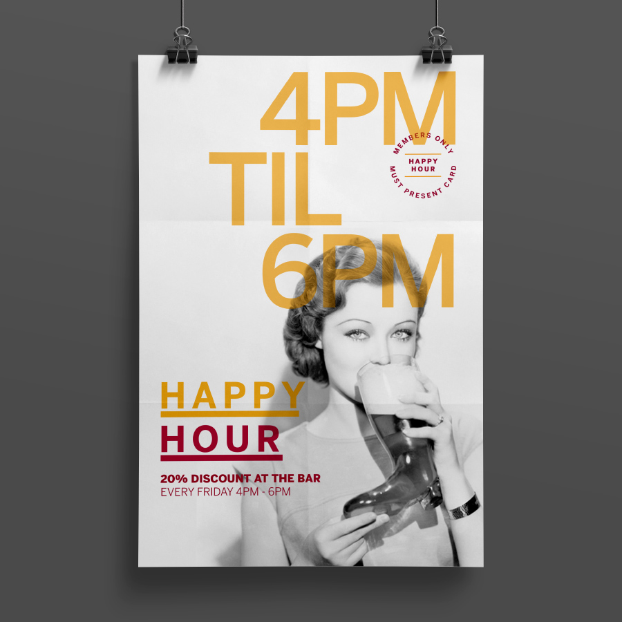 BMD Northcliffe Surf Club graphic design for happy hour posters