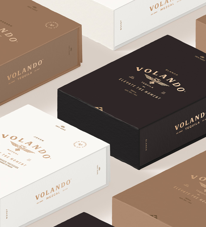 Volando Tequila product packaging by Kaliber Studio