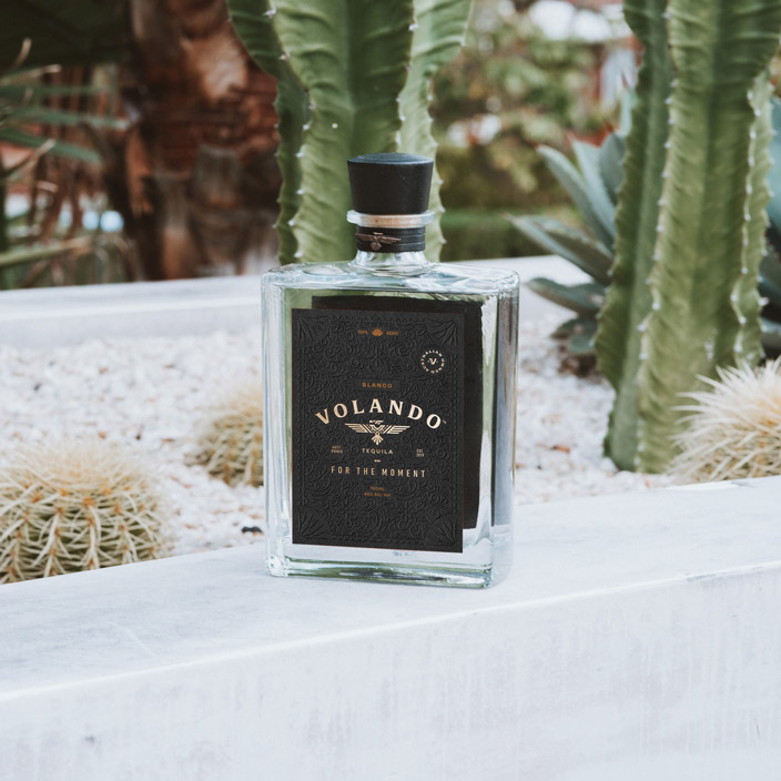 Volando Tequila bottle design and lifestyle photography by Kaliber Studio