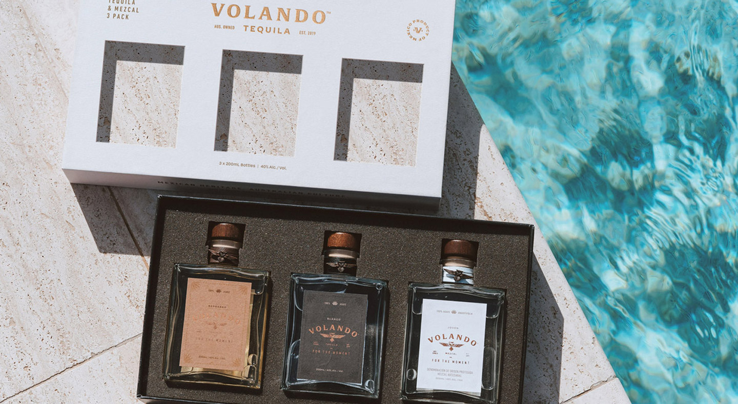 Volando Tequila product packaging design and lifestyle photography by Kaliber Studio